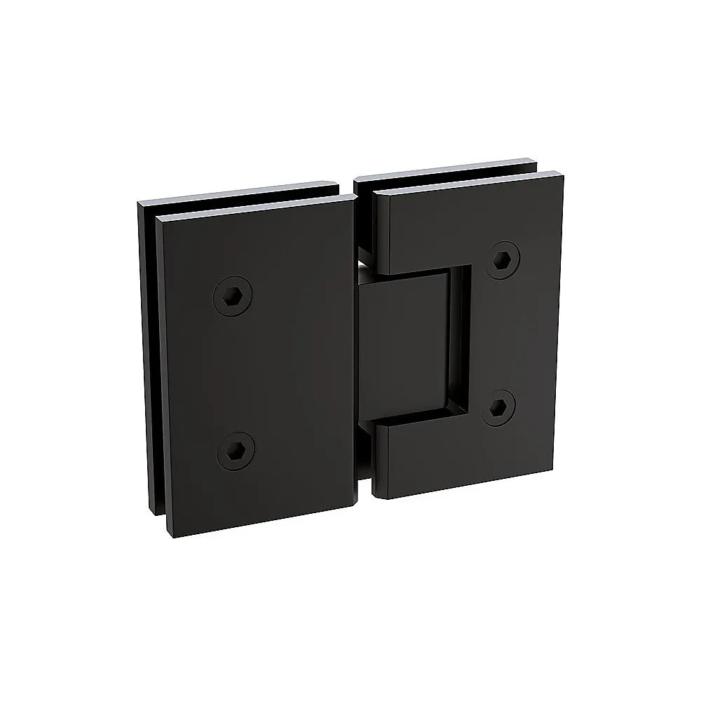 100cm Wall to Wall Frameless Shower Screen with Black Brackets and Brass Hinges, Round Knob Handle