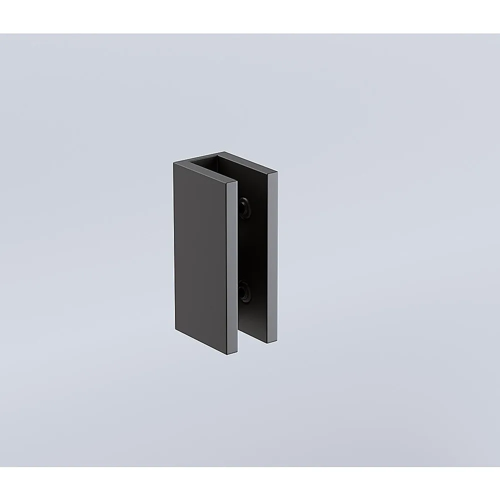 100x100cm Double Door Corner Shower Screen with Black Brackets and SS Hinges, Round Knob Handle