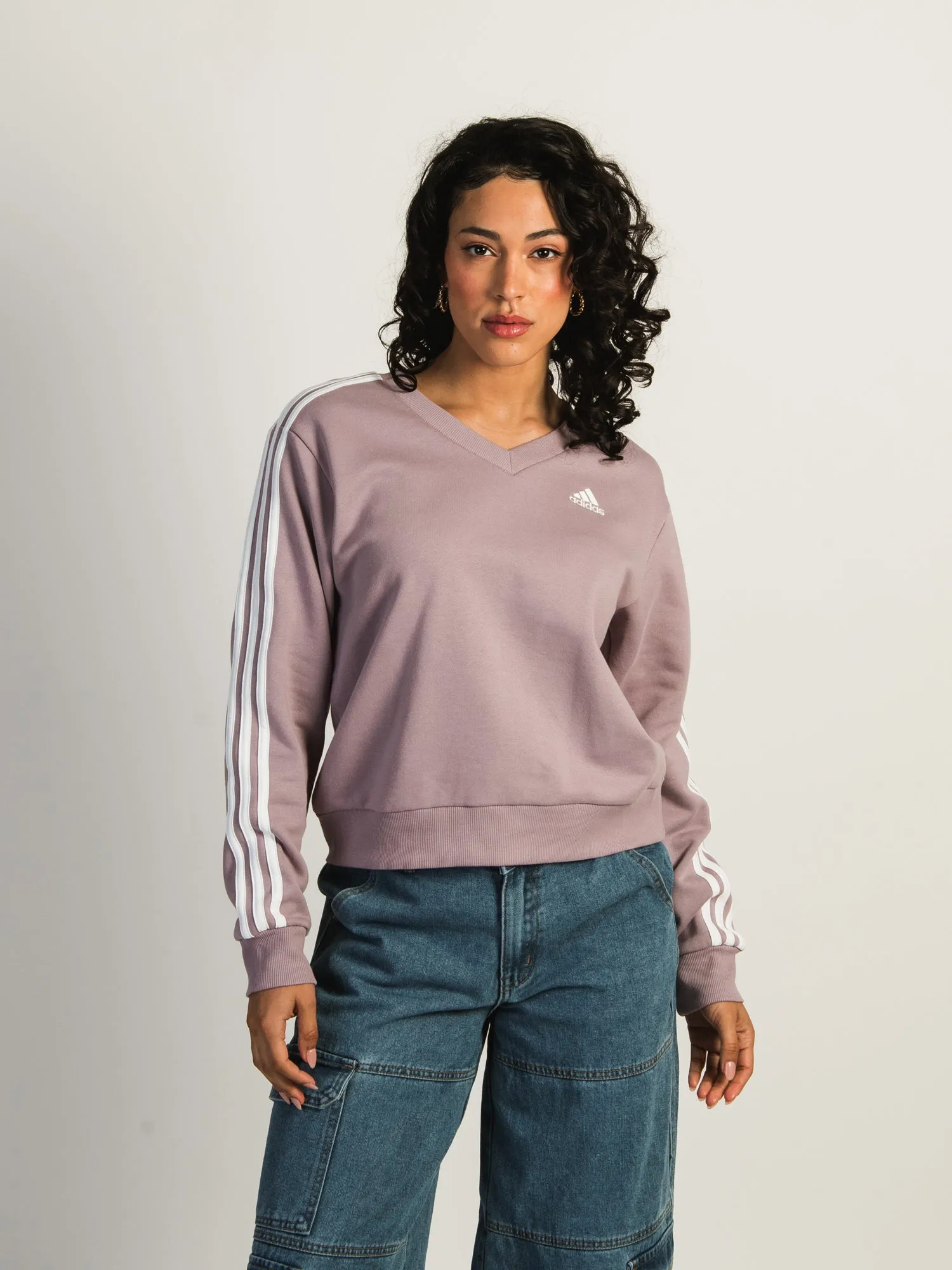 ADIDAS ESSENTIAL 3-STRIPE VNECK SWEATER