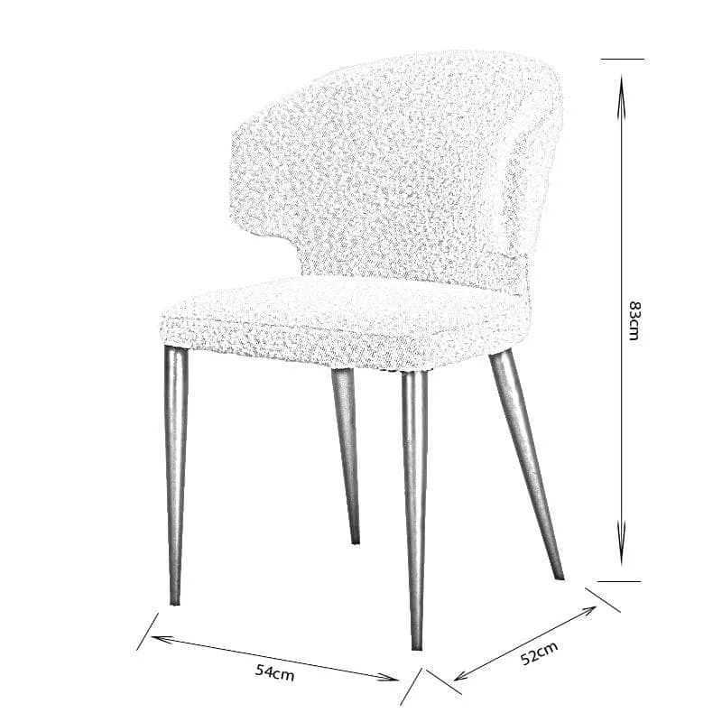 Aimee Boucle Dining Chair - Grey