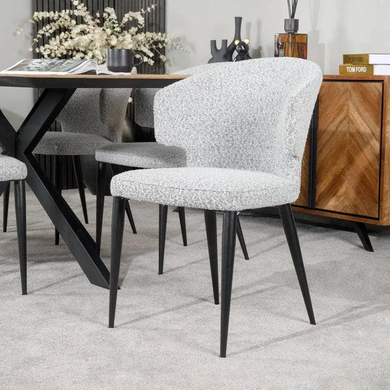 Aimee Boucle Dining Chair - Grey