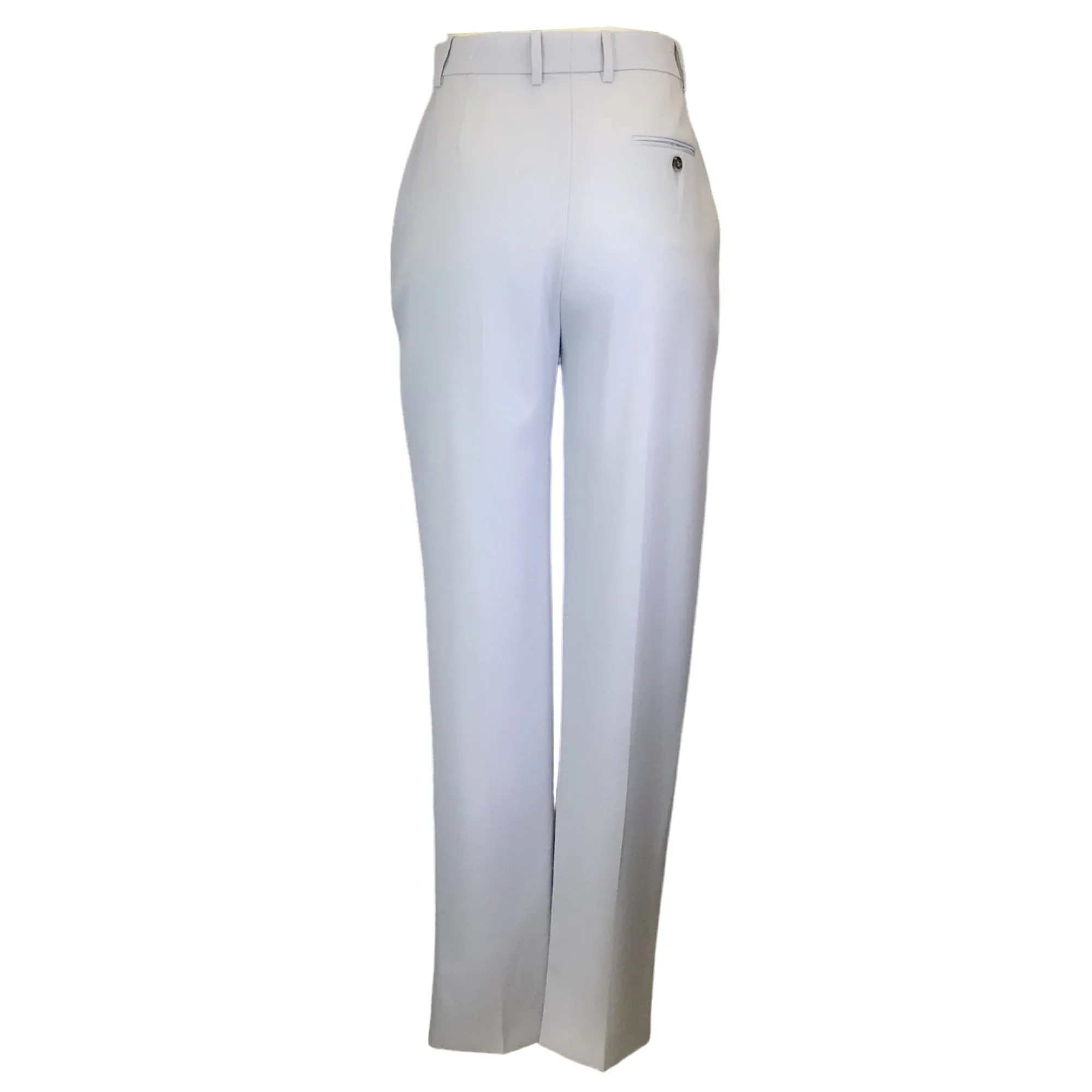 Alexander McQueen Light Blue 2022 Tapered Leg Wool Pants / Trousers