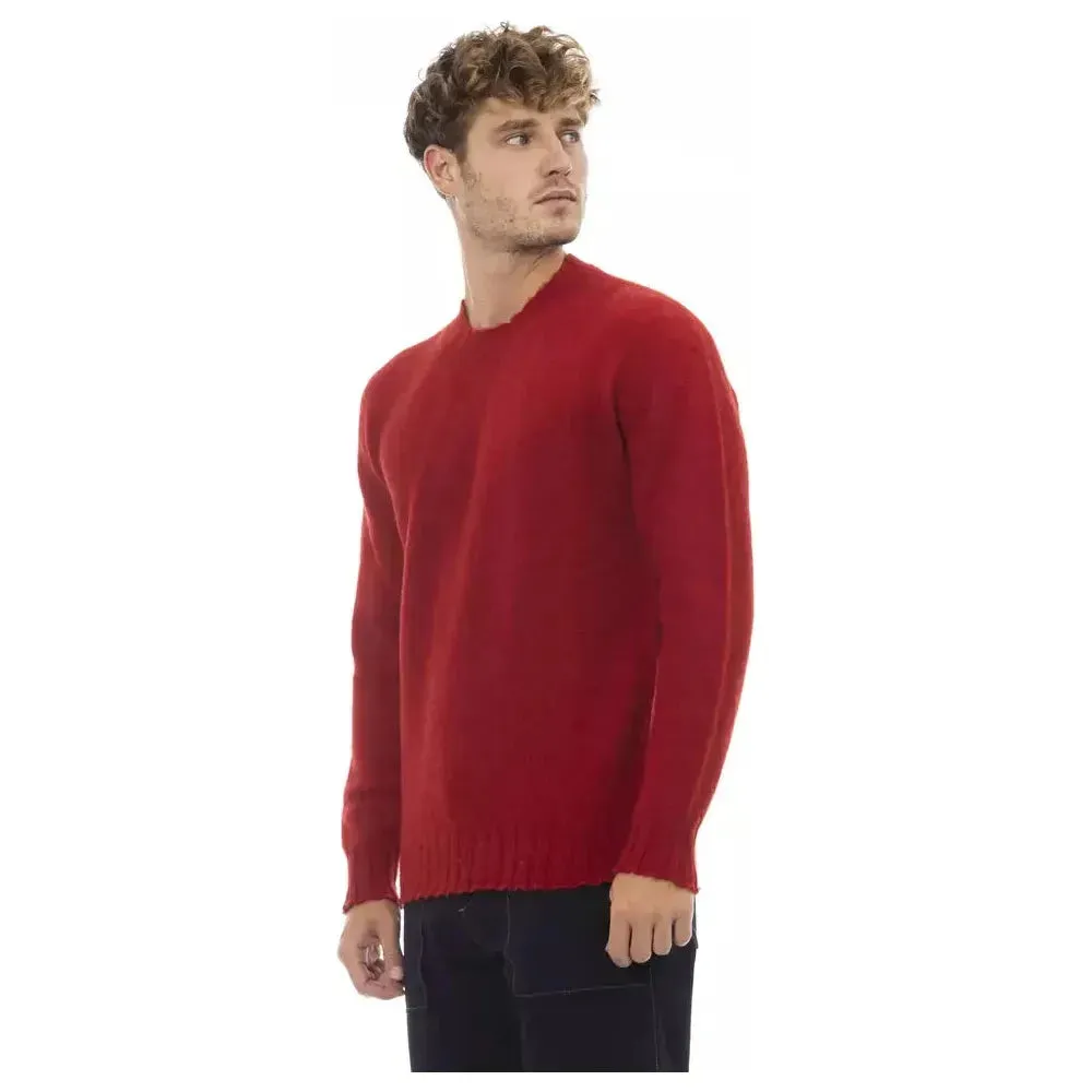 Alpha Studio Red Wool Men Sweater