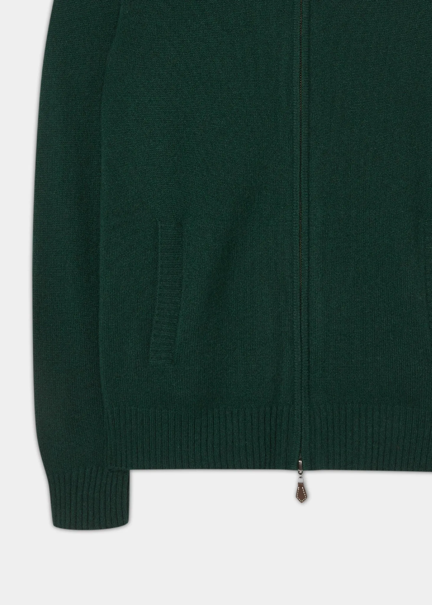 Ballater Lambswool Zipped Jumper in Tartan Green - Regular Fit