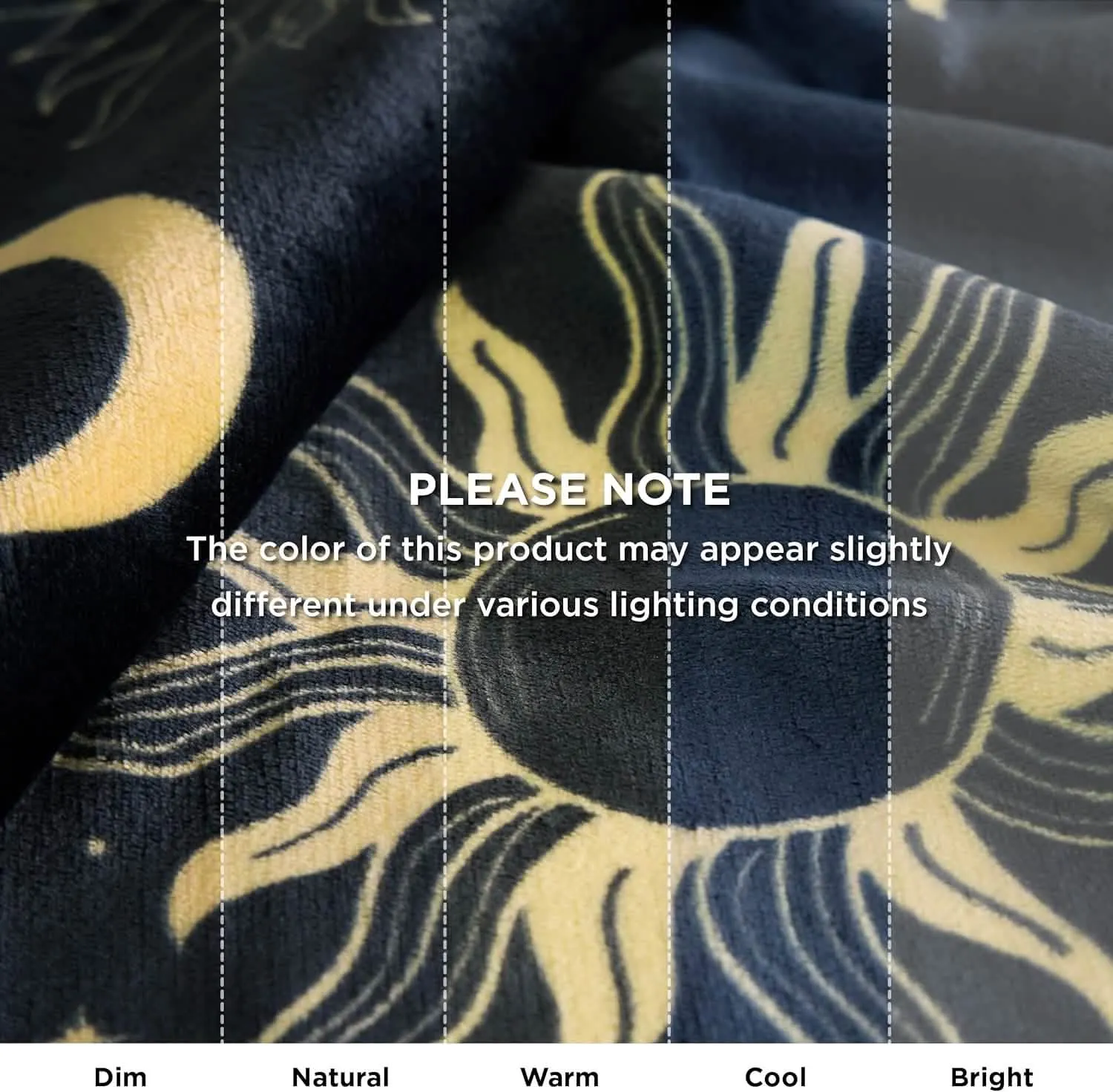 Bedsure Printed Throw Sherpa Blanket Sun and Moon