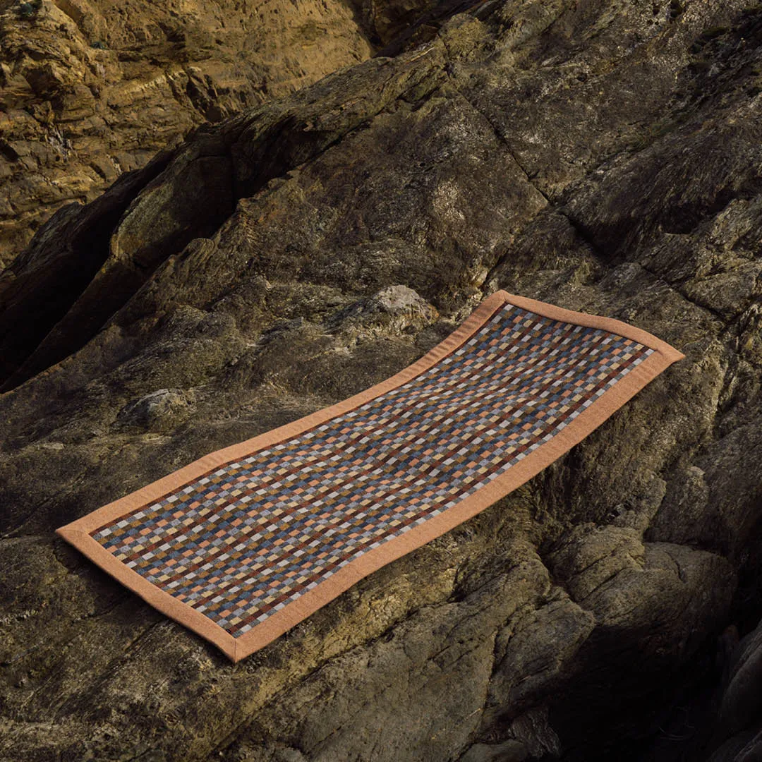 Benbecula Rug With Coral Binding