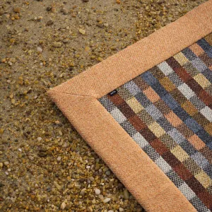 Benbecula Rug With Coral Binding