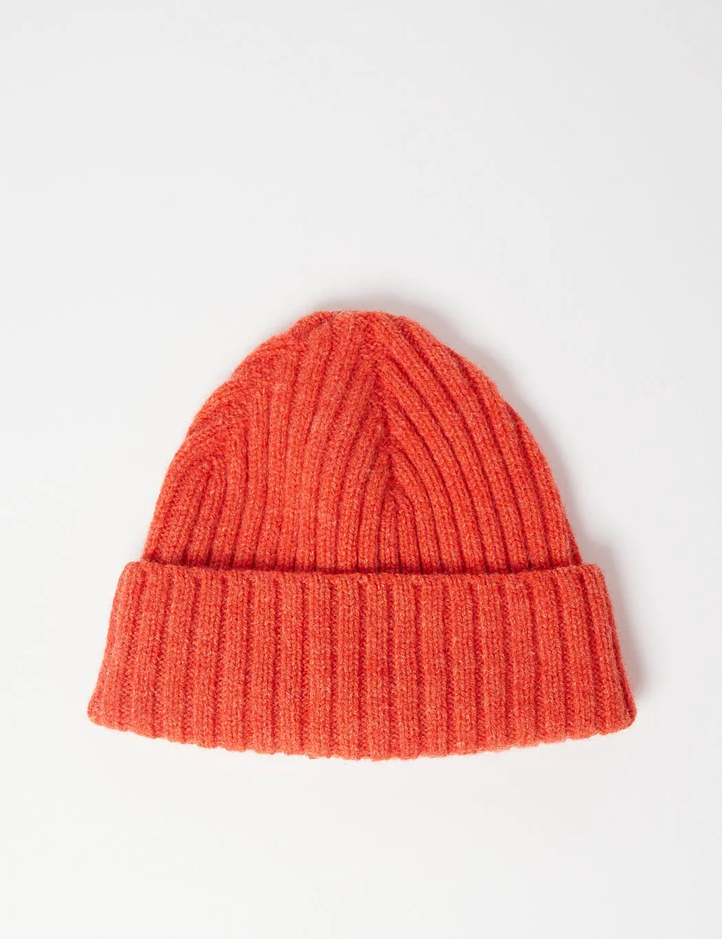 Bhode Rib Beanie Hat (Lambswool) - Inferno