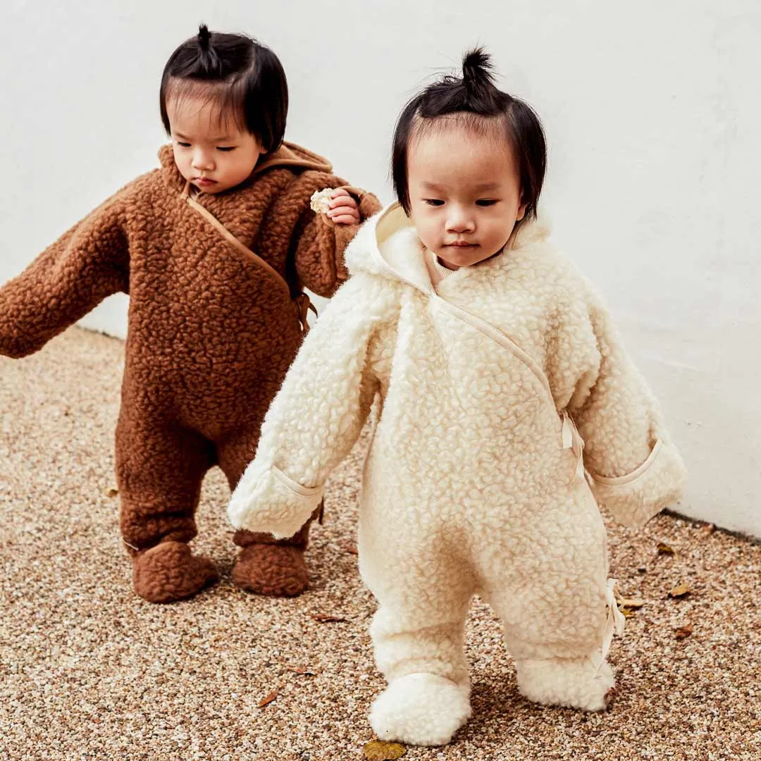 BINIBAMBA Merino Sheepskin Snugglesuit - Milk