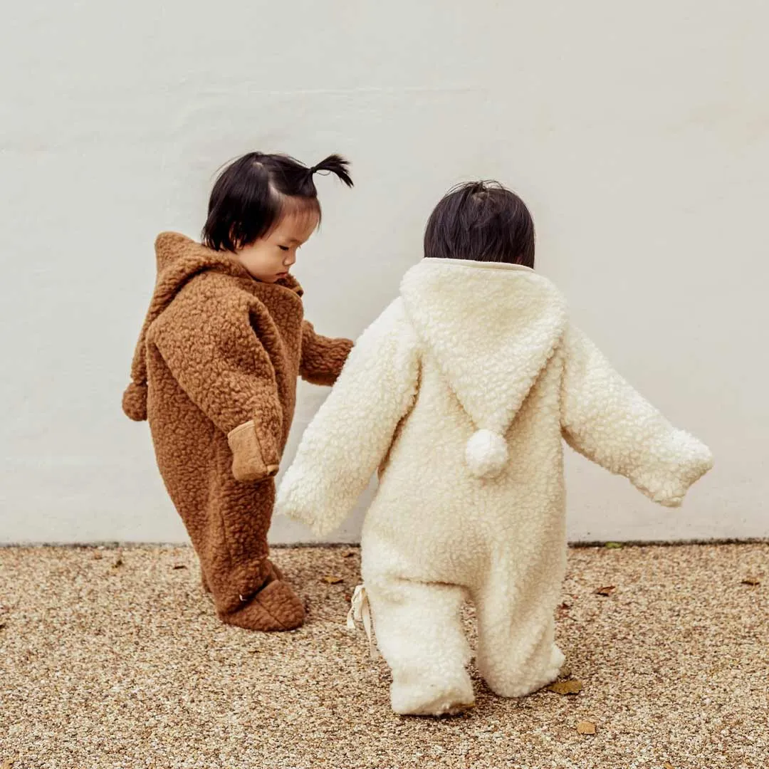 BINIBAMBA Merino Sheepskin Snugglesuit - Milk