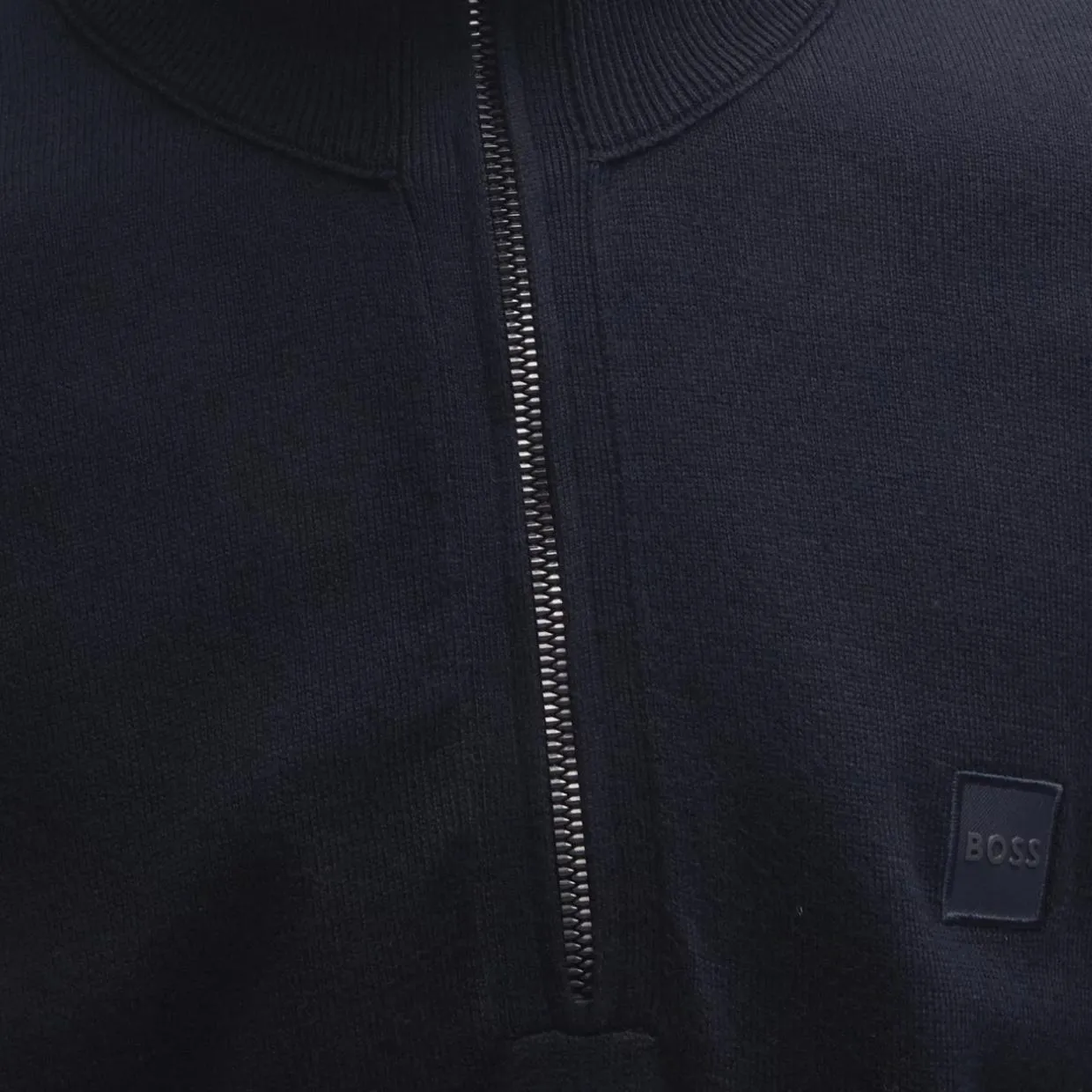 BOSS Logo Patch Kanobix-S Dark Navy Half Zip Sweatshirt