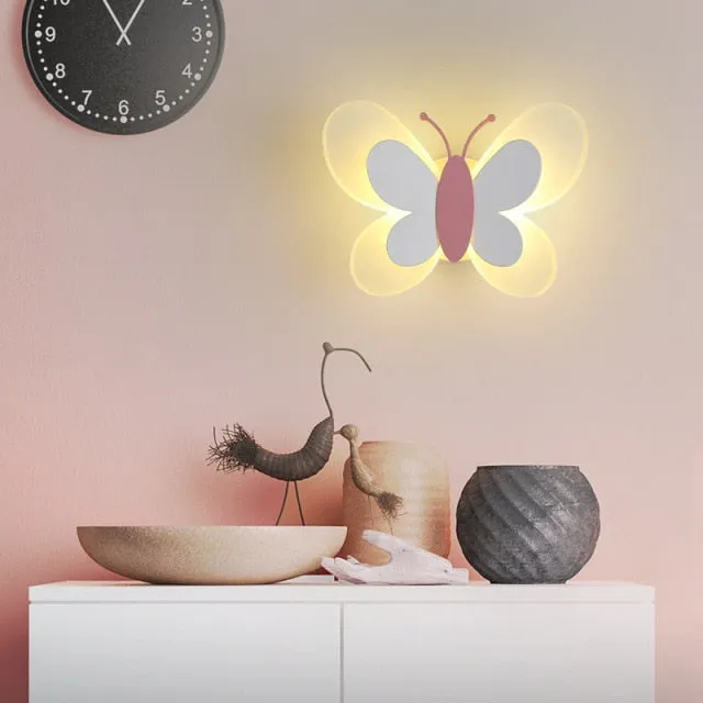 Butterfly-Shaped Led Wall Lamp Acrylic Decorative Lighting for Kid's Room