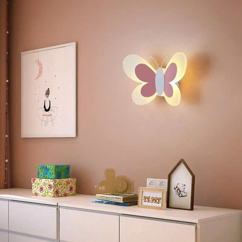 Butterfly-Shaped Led Wall Lamp Acrylic Decorative Lighting for Kid's Room