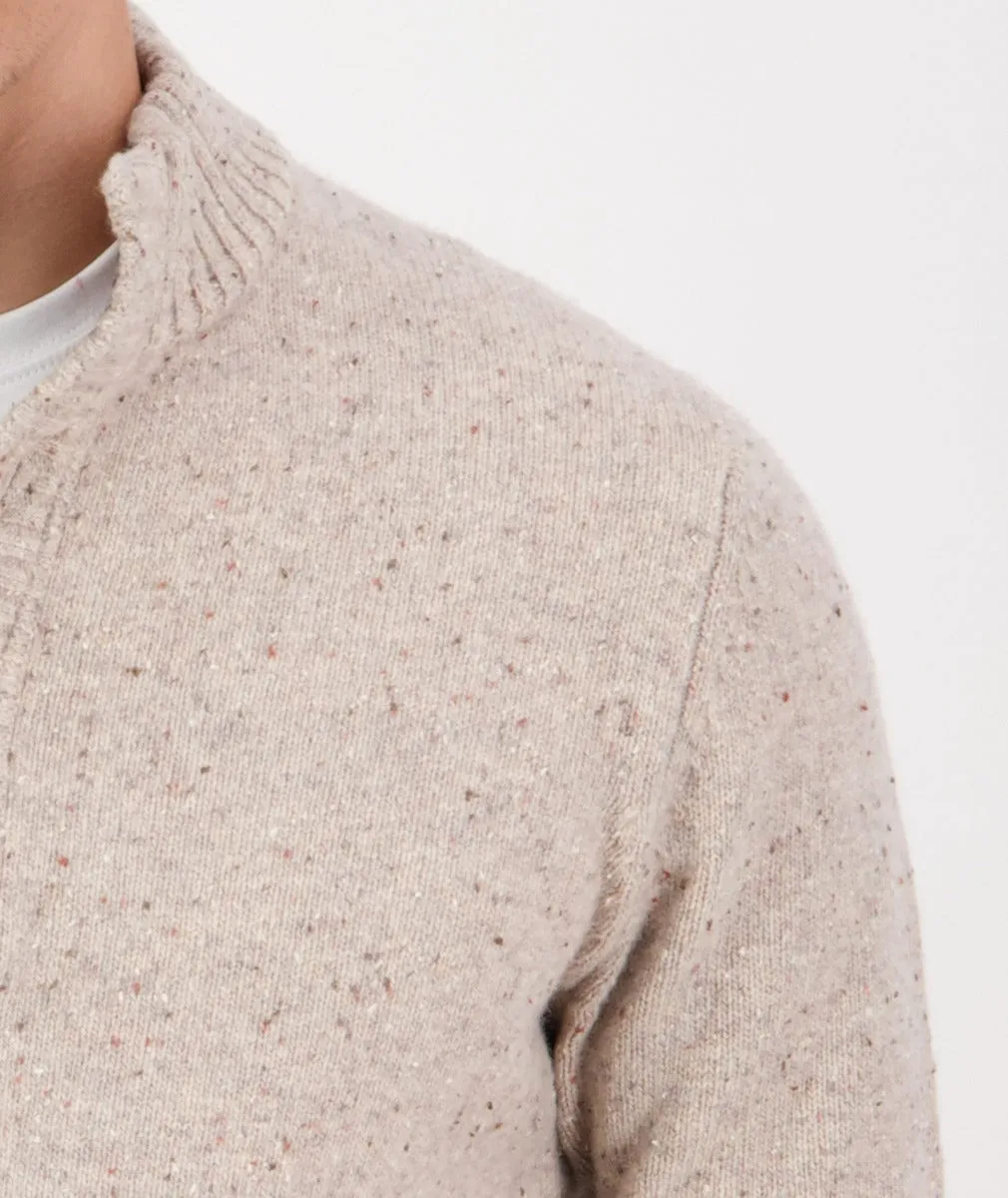 Clifton Half Placket Jumper - Oatmeal