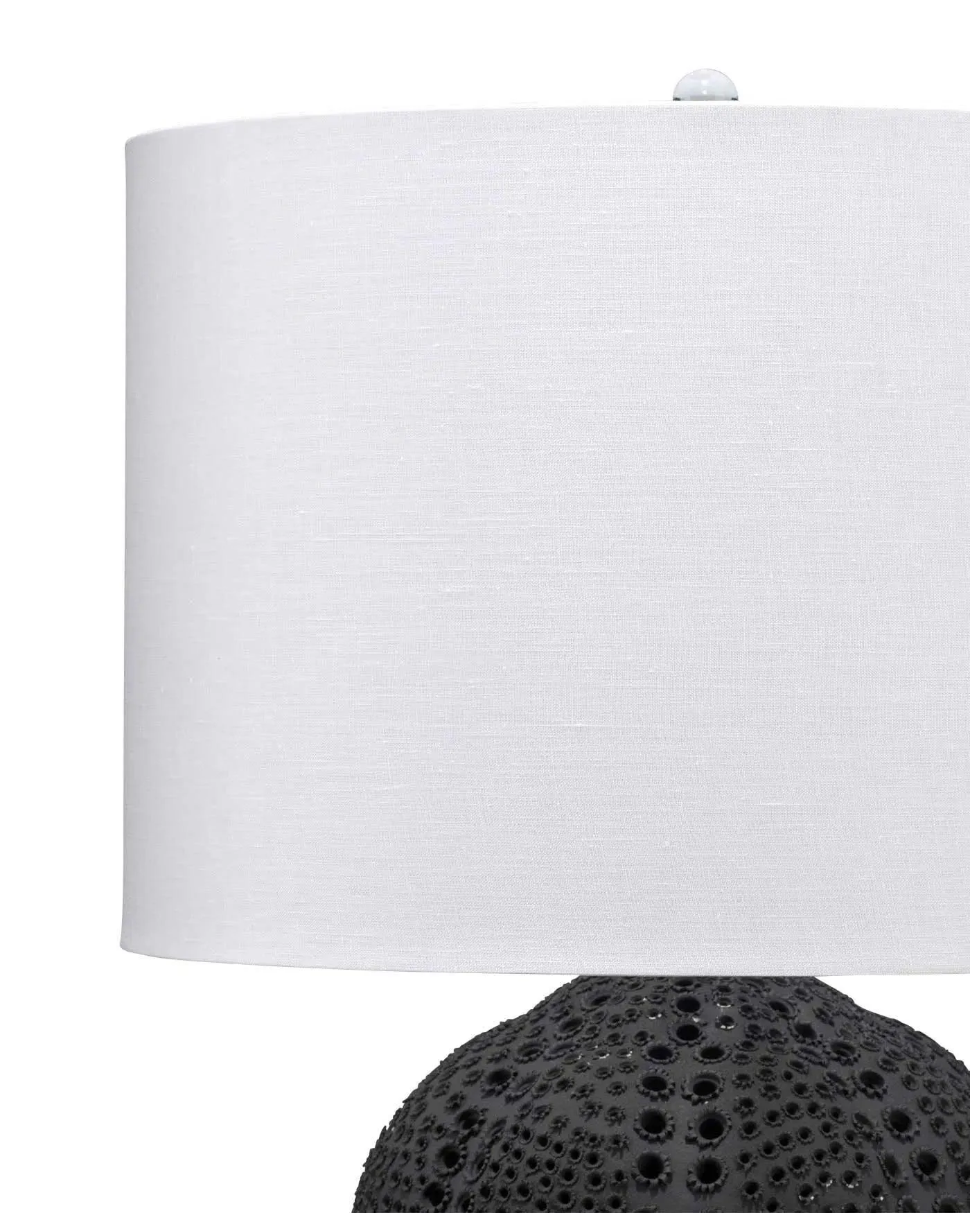 Coastal Style Black Porcelain Lunar Table Lamp