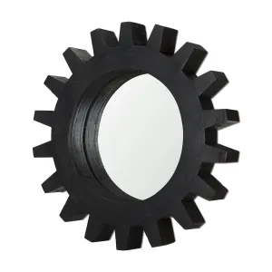 Cog Wall Mirror   Sundance Black Wood | 17" | Sundance