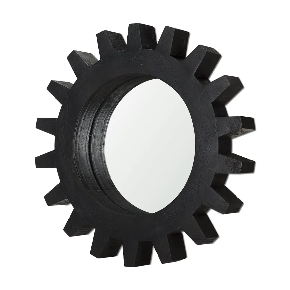 Cog Wall Mirror   Sundance Black Wood | 17" | Sundance