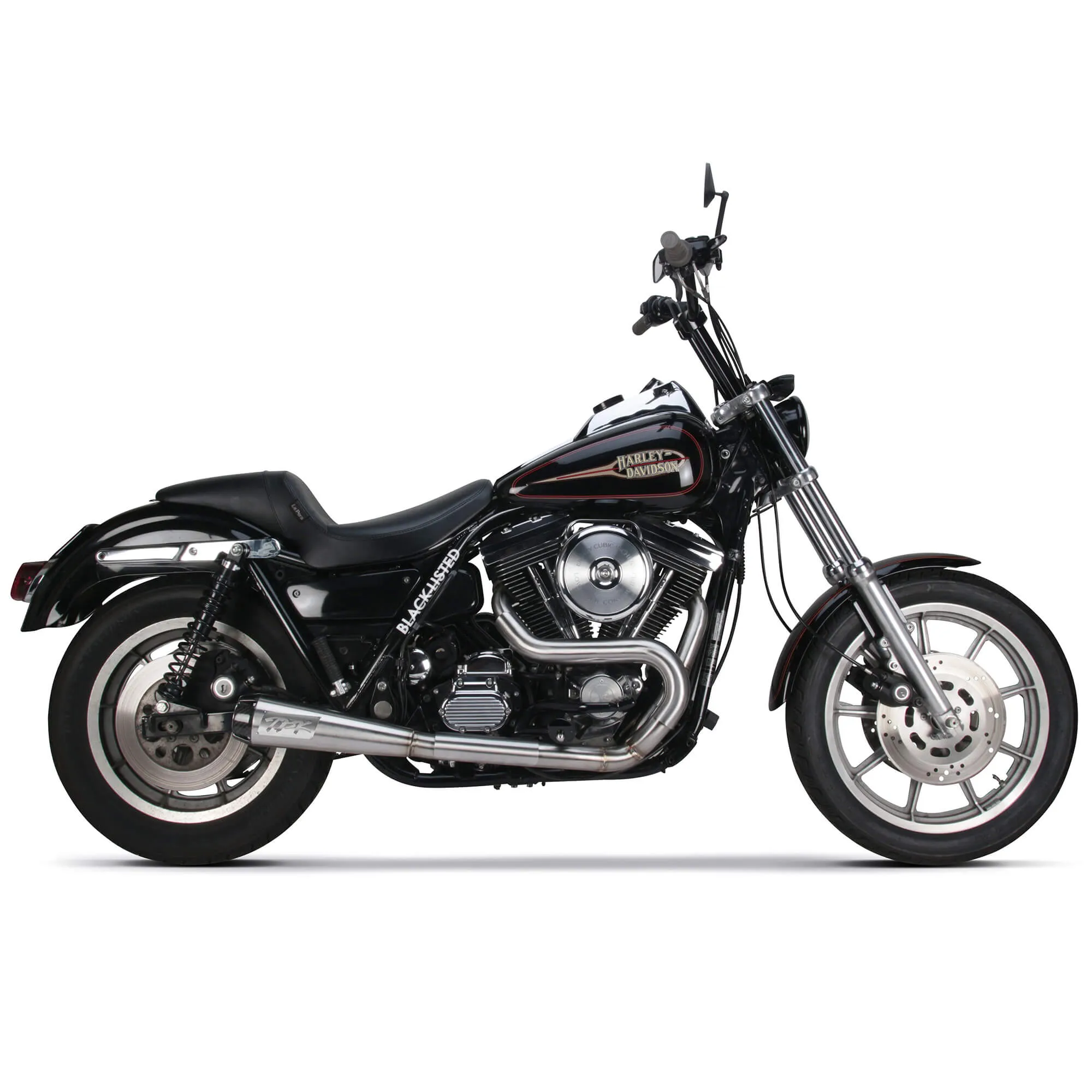 Comp-S 2 into 1 Exhaust System - Brushed - 1987-1999 Harley-Davidson FXR