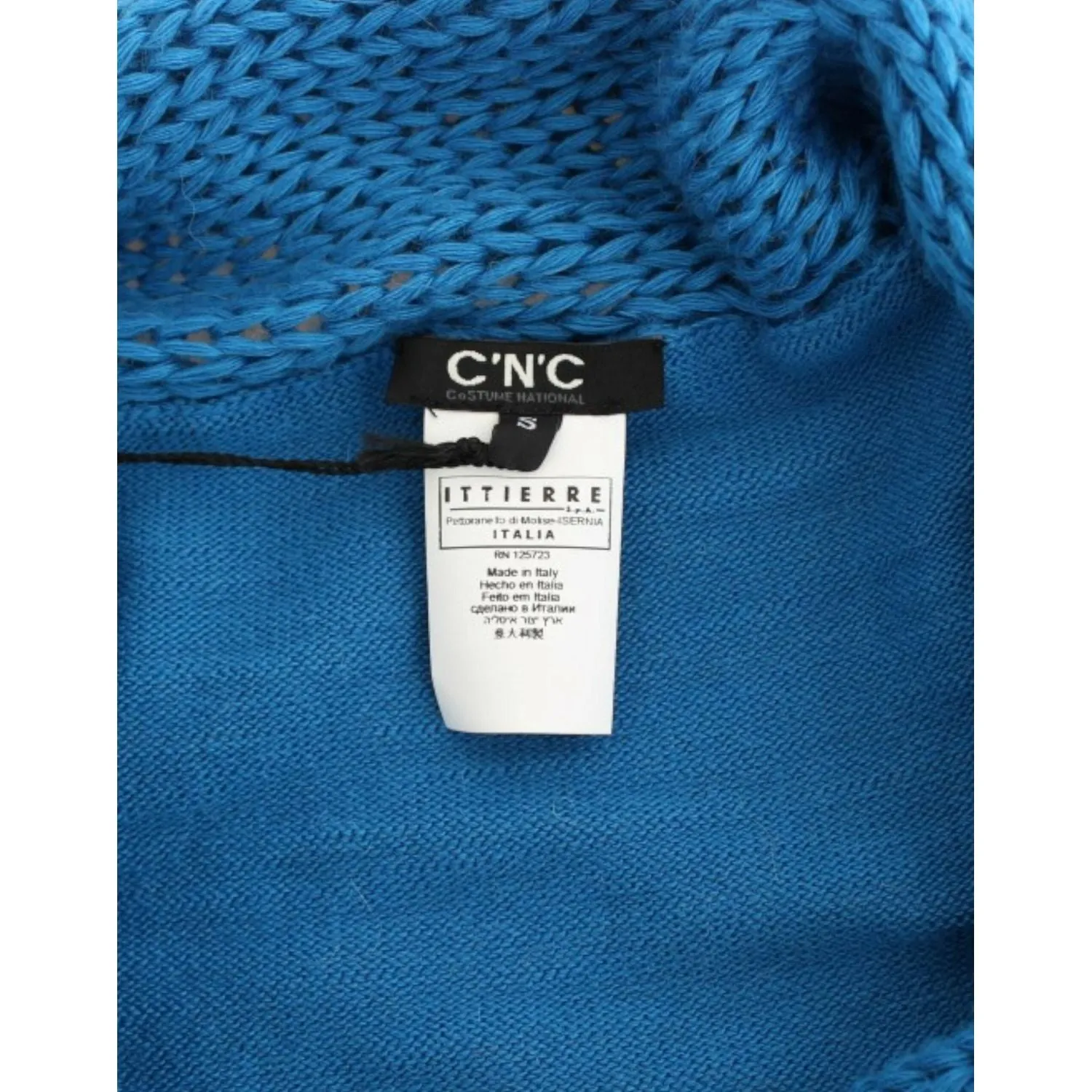 Costume National Cozy Scoop Neck Blue Knit Sweater