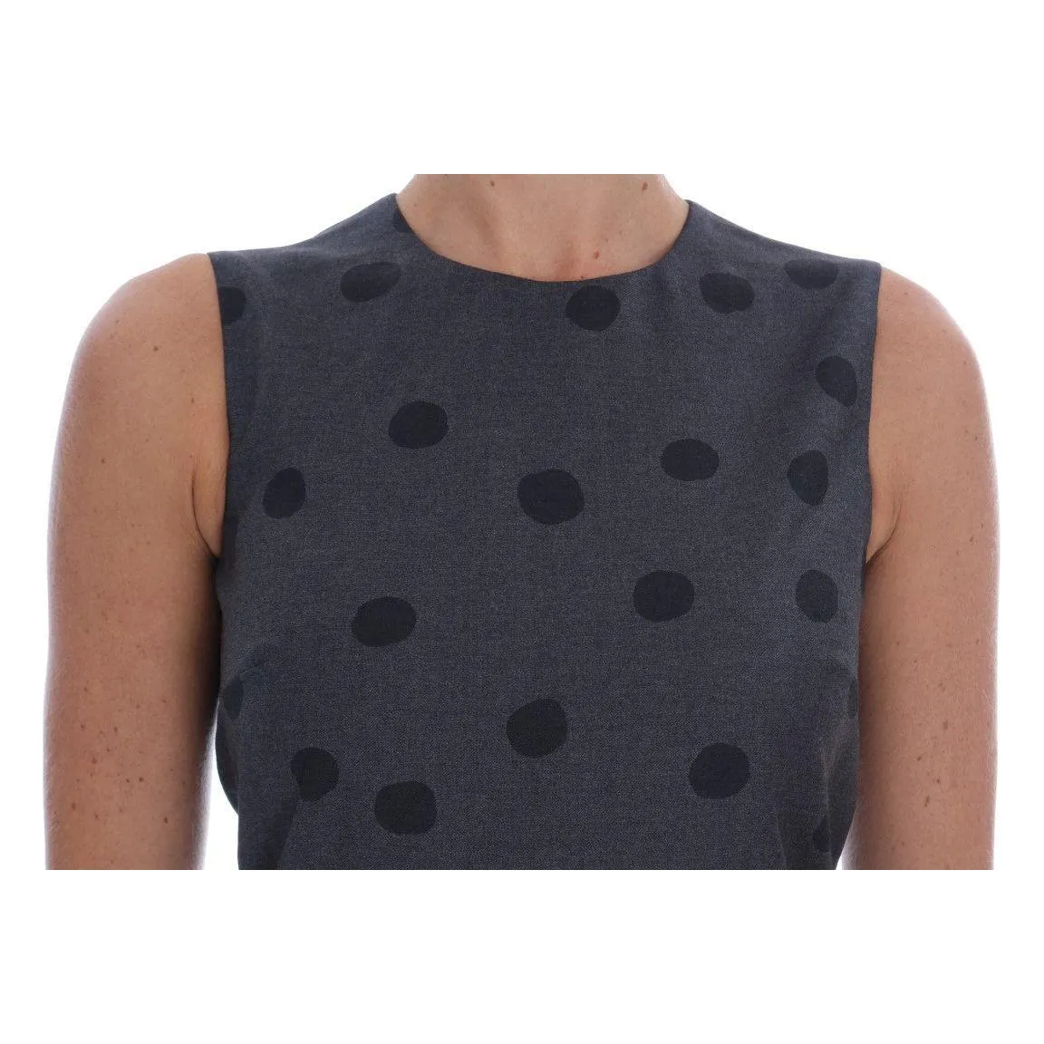 Dolce & Gabbana Chic Sleeveless Polka Dotted Wool Dress