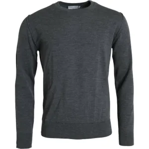 Dolce & Gabbana Dark Gray Wool Crew Neck Pullover Sweater