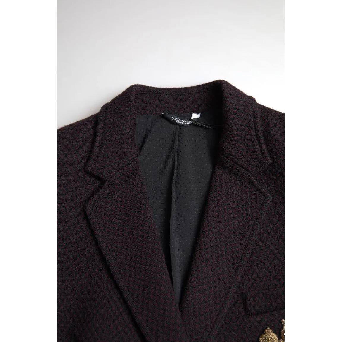 Dolce & Gabbana Elegant Purple Double Breasted Wool Blazer