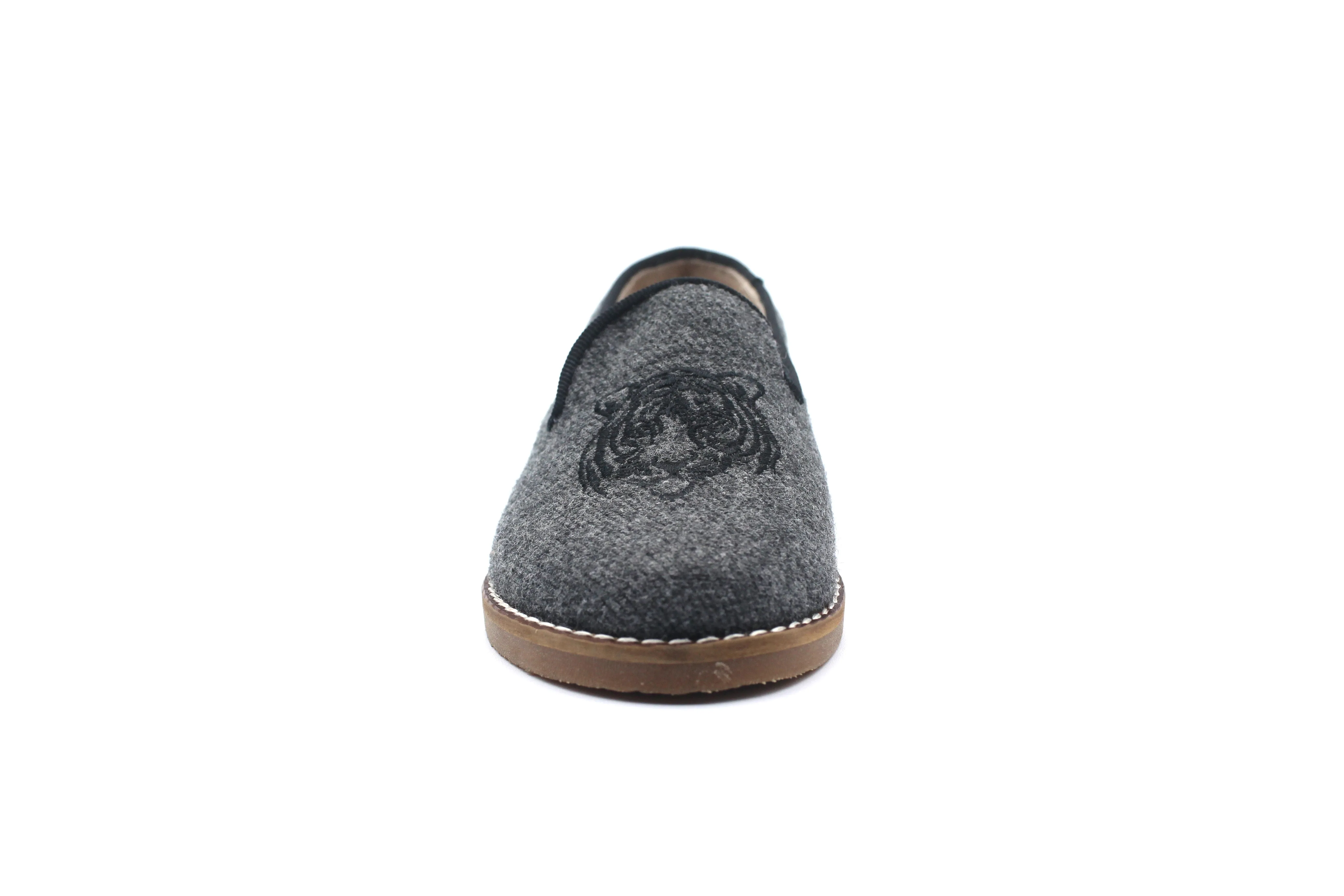 Don Louis Gray Wool Tiger Smoking Shoe