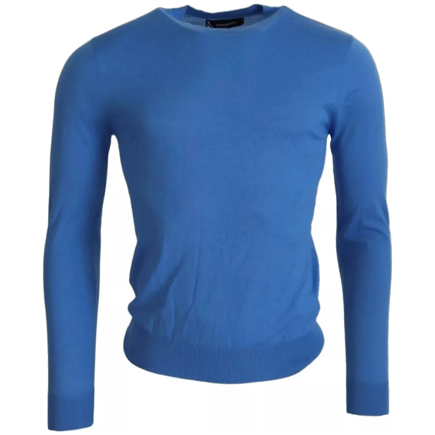 Dsquared² Blue Wool Long Sleeves Crewneck Pullover Sweater