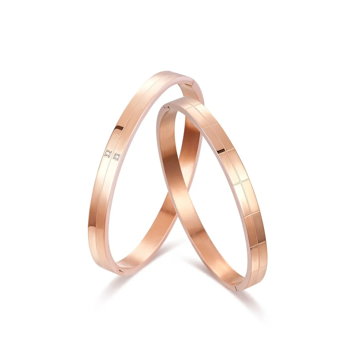 DUO Rose Gold Bangle Set