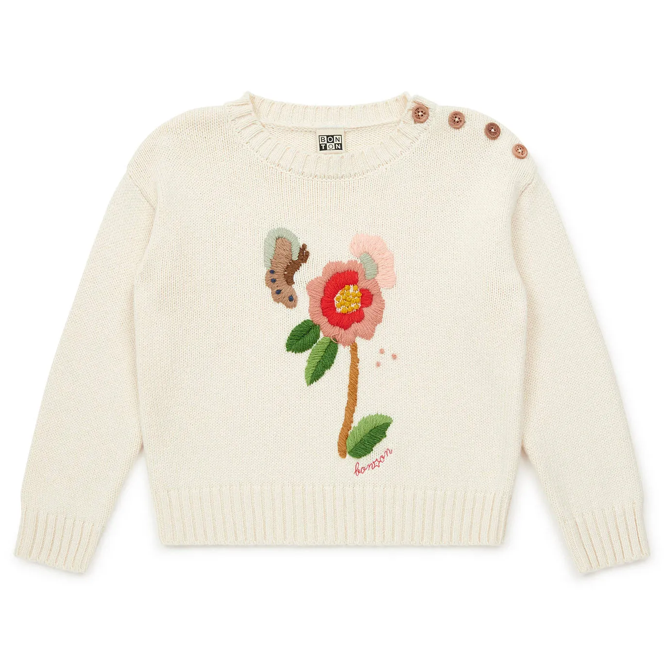 Embroidered Flower Garden Pullover Sweater  - FINAL SALE