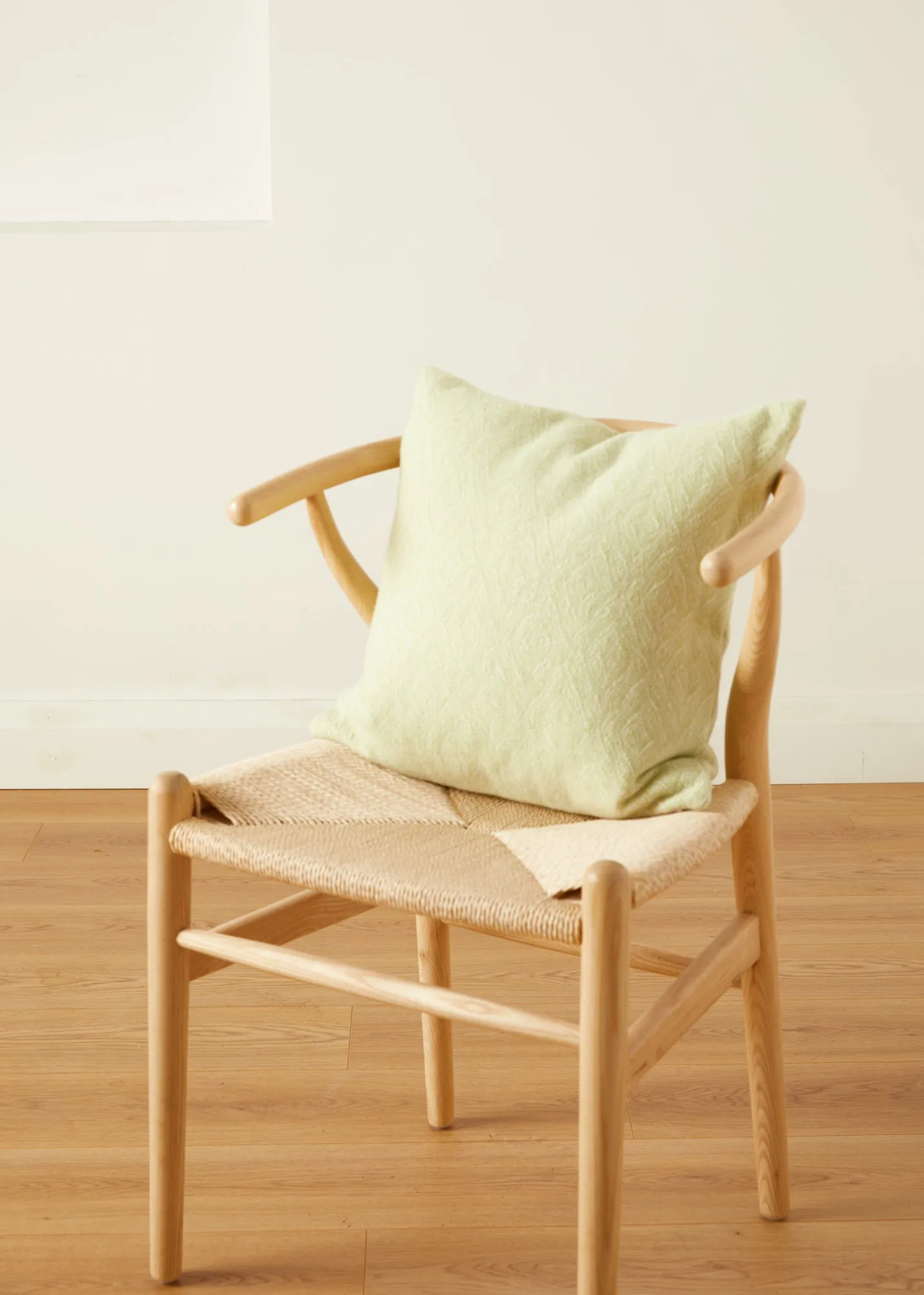 Foxford Lime Diamond Weave Lambswool Cushion