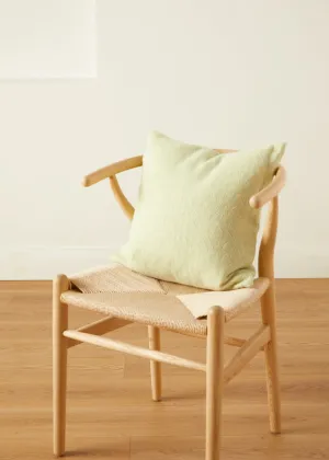 Foxford Lime Diamond Weave Lambswool Cushion