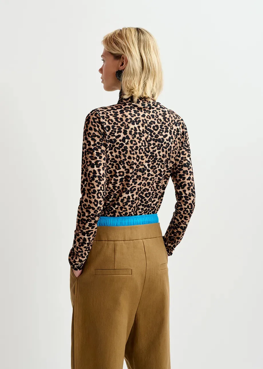 Going Turtleneck Top - Leopard Print