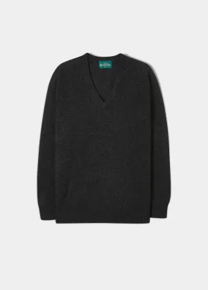 Hampshire Men's Lambswool Jumper in Charcoal - Classic Fit