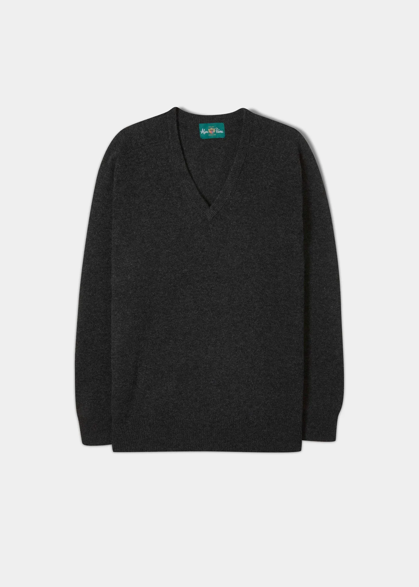 Hampshire Men's Lambswool Jumper in Charcoal - Classic Fit