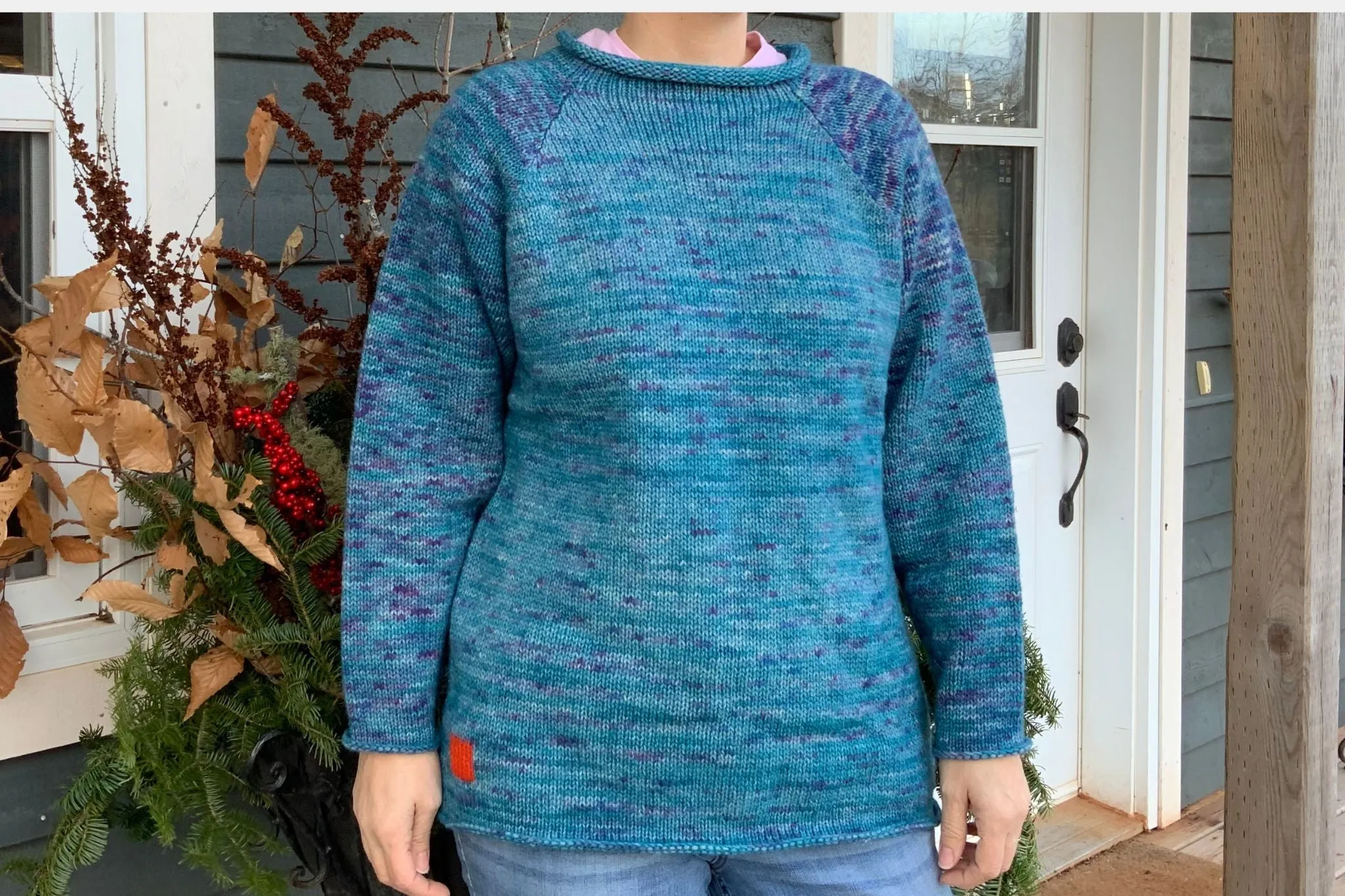 Hand Made Sweater Blue Poppy M-L