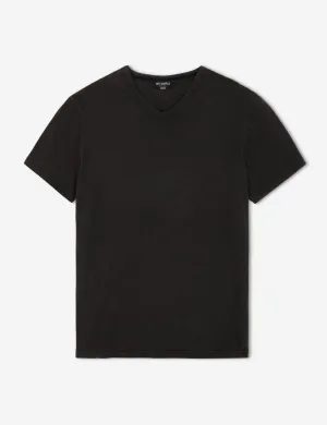 Hemp V Neck Tee - Black