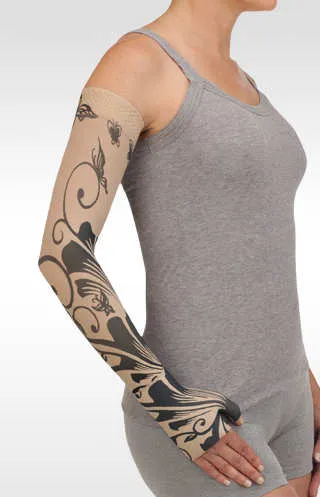 Juzo Soft Arm Sleeve w/Silicone Band (BUTTERFLY FLOWER HENNA BEIGE)