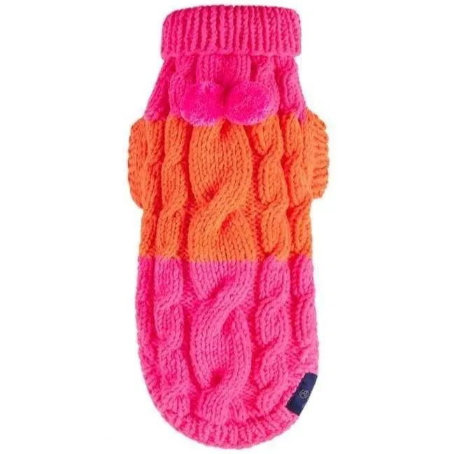 Knitted Sweater LUXURY Neon Rush by Oh Charlie - Neon Orange / Neon Pink