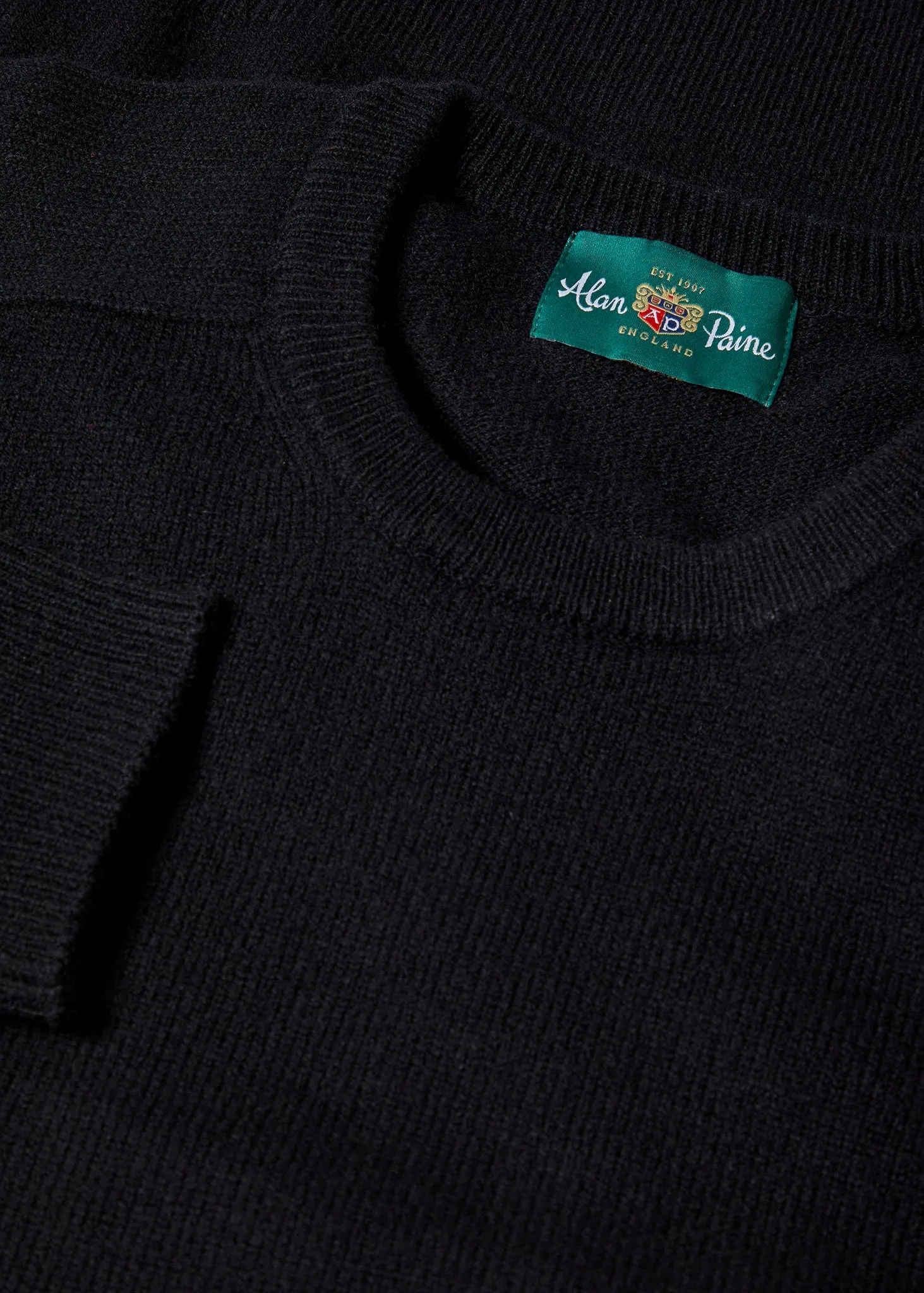 Lenzie Men's Lambswool Jumper In Black - Regular Fit