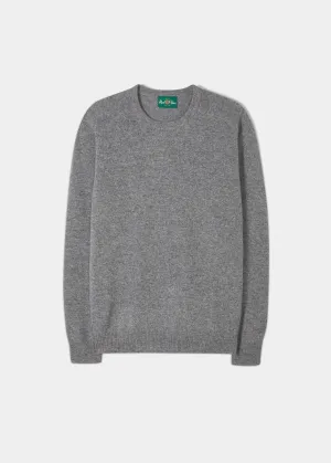 Lenzie Men's Lambswool Jumper In Grey Mix - Regular Fit