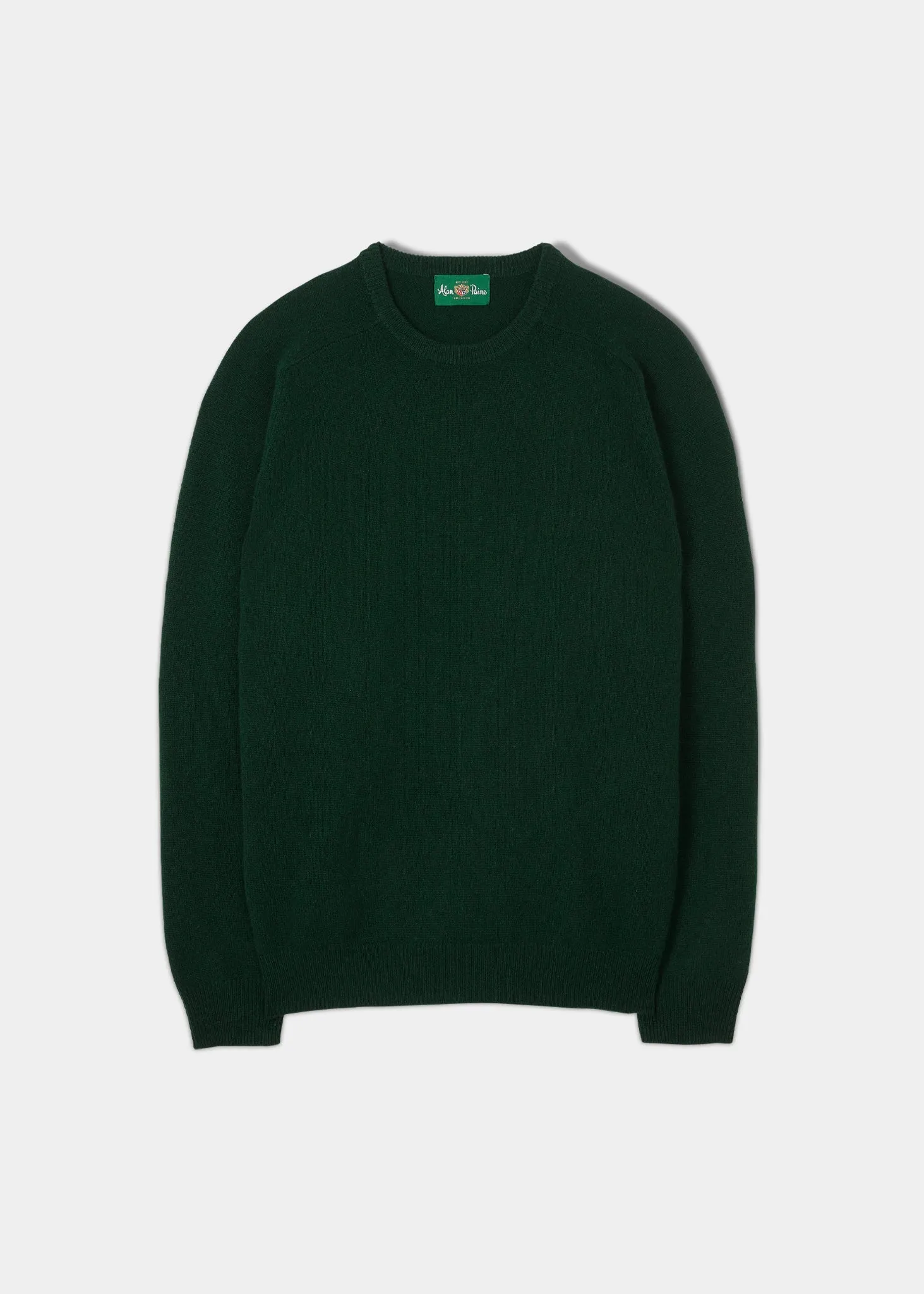 Lenzie Men's Lambswool Jumper In Tartan Green - Regular Fit