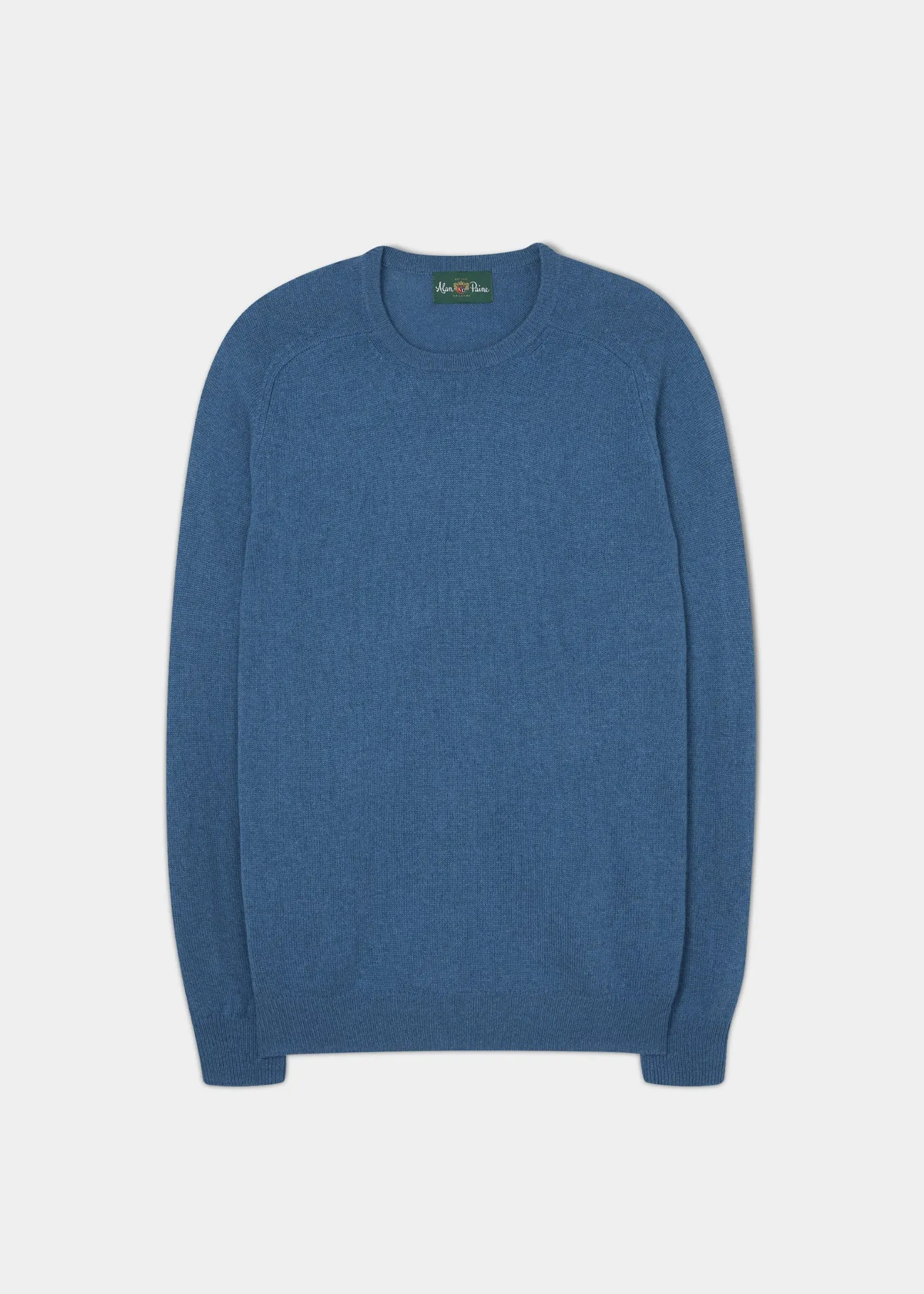 Lenzie Men's Lambswool Jumper In Teal Blue - Regular Fit