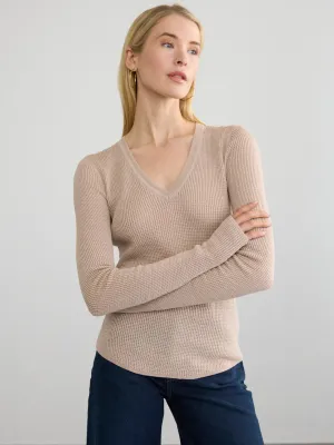 Margaret O'Leary Waffle V-Neck