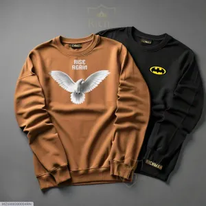 Mens fleece printed Sweatshirt pack of 2