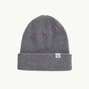 Merino Lambswool Norse Beanie - Grey Melange