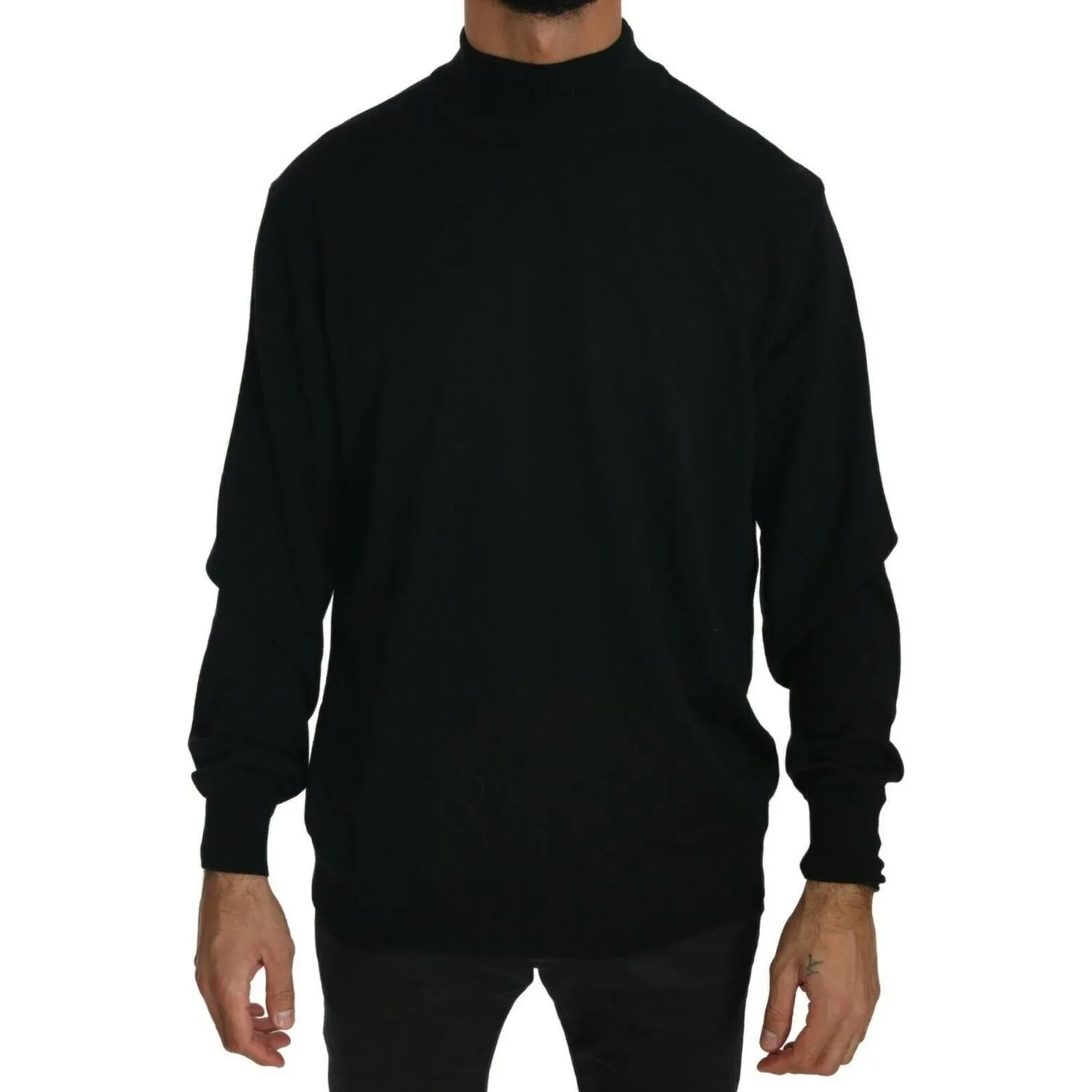 MILA SCHÖN Elegant Black Virgin Wool Pullover Sweater