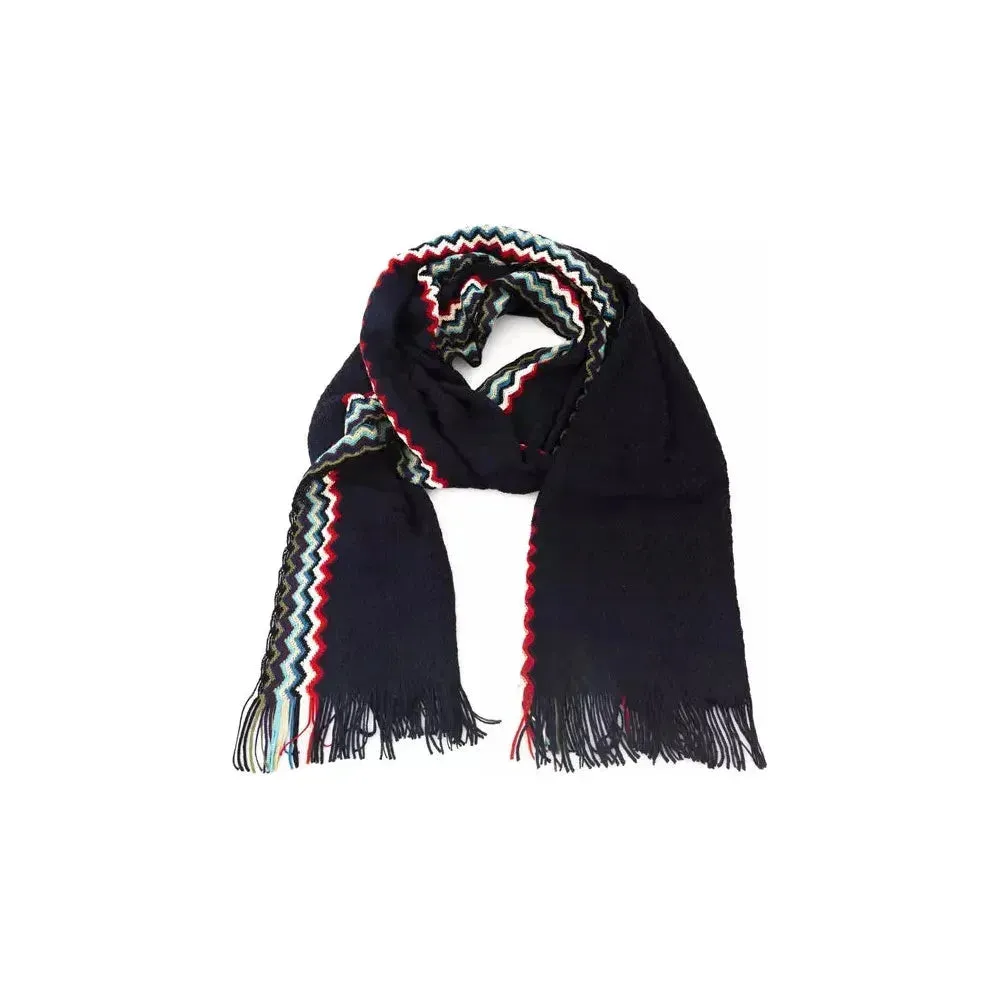 Missoni Black Wool Men Scarf