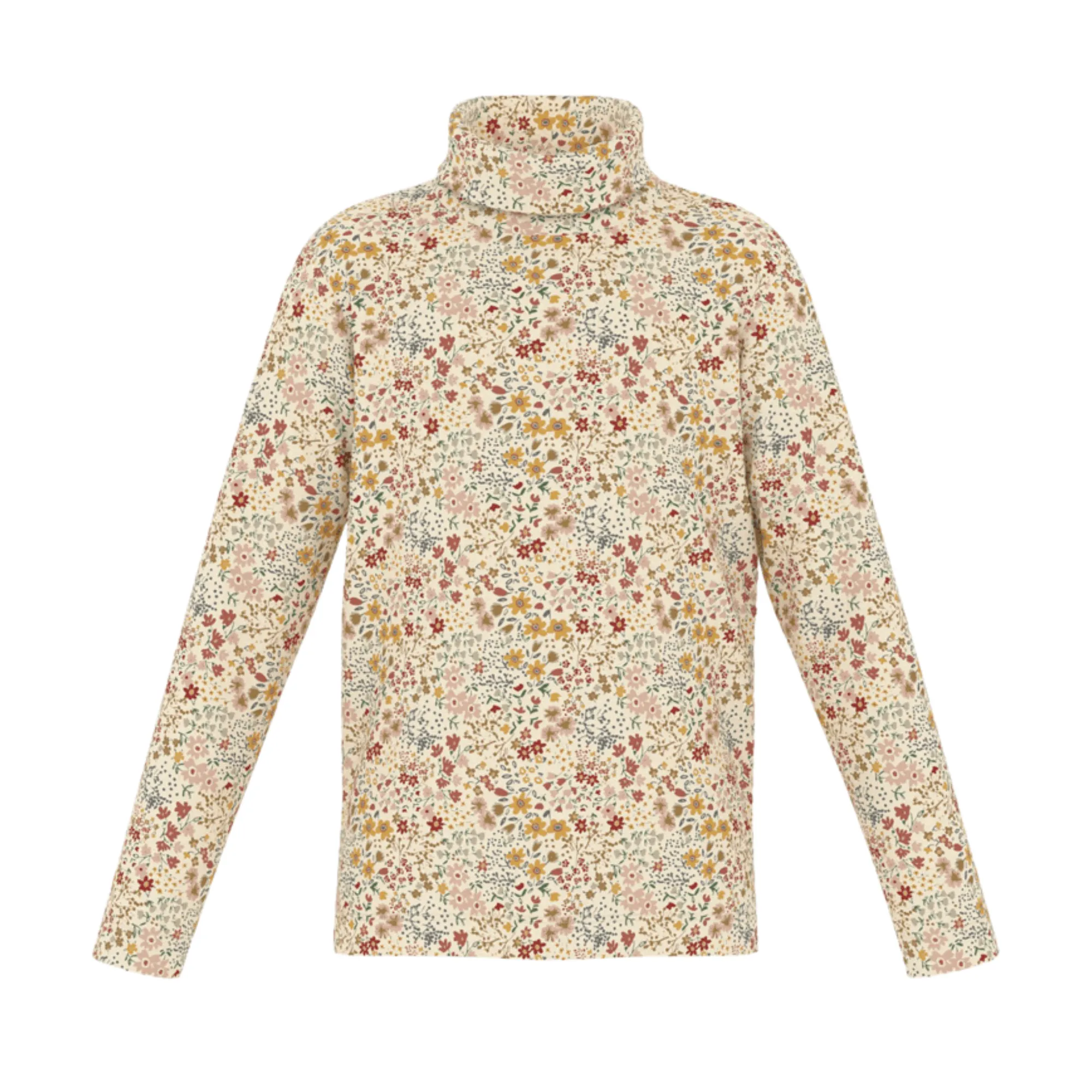 Multicolor Floral Turtleneck