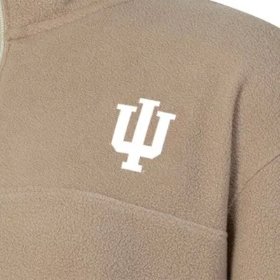 NCAA Licensed Indiana Hoosiers Women's 1/4 Zip Sand Fleece Sweatshirt, M